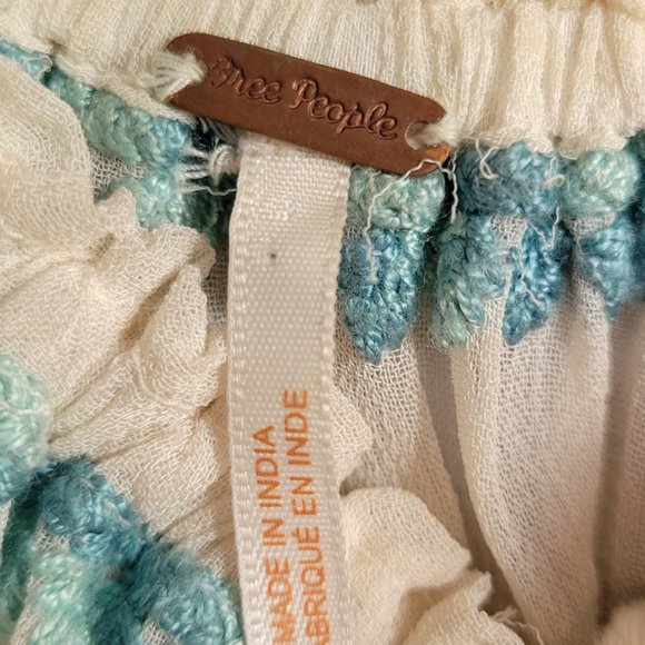 FREE PEOPLE Paisley Park Sheer Peasant Blouse - Picture 15 of 16